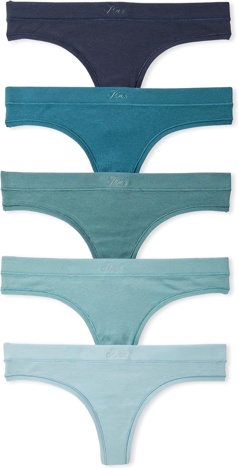 Victoria's Secret PINK Women's Cotton Thong Underwear, Panties for Women, Multi Pack (XS - XXL) - 7DAY'S