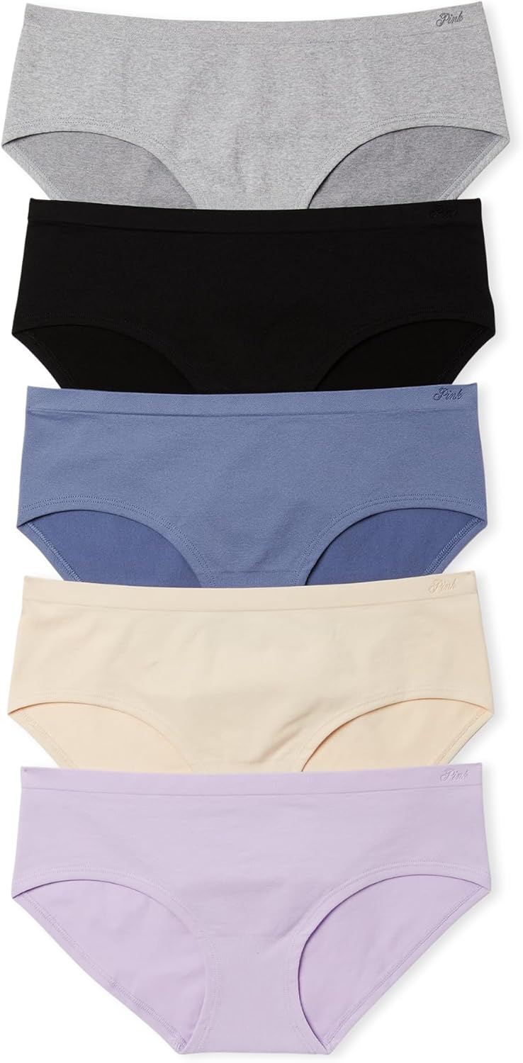 Victoria's Secret PINK Women's Seamless Hipster Underwear, Panties for Women, Spring Basic, (S) - 7DAY'S