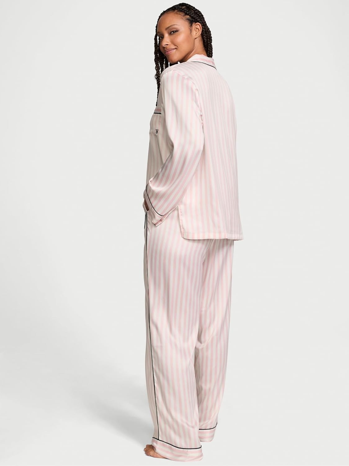 Victoria's Secret Satin Pajama Set, Long Sleeve Button Down Shirt & Pants, Sleepwear for Women (XS - XXL) - 7DAY'S