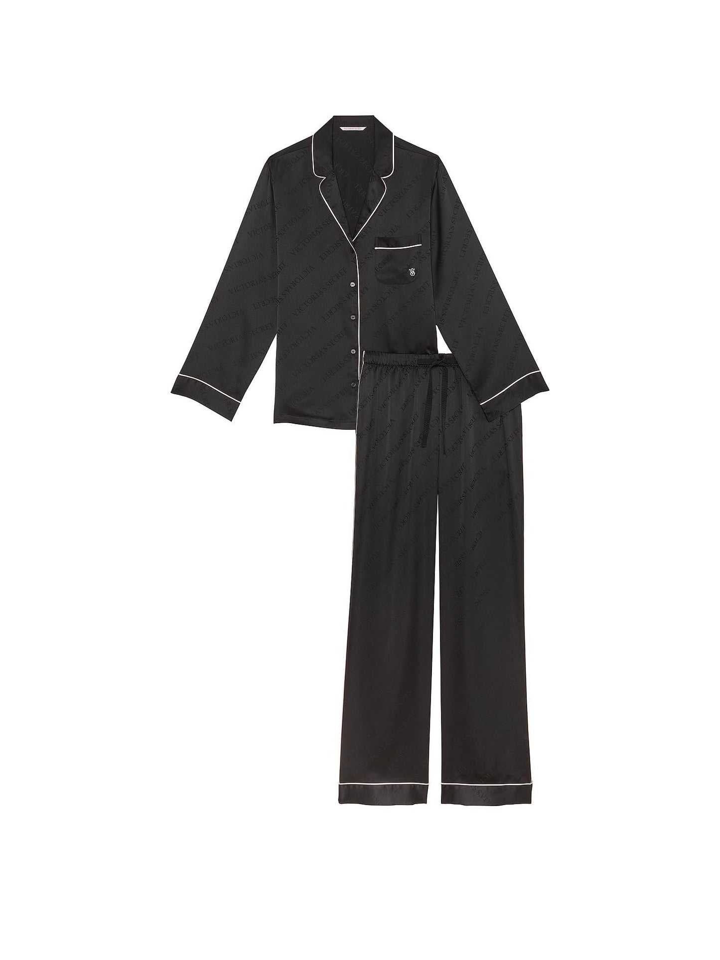 Victoria's Secret Satin Pajama Set, Long Sleeve Button Down Shirt & Pants, Sleepwear for Women (XS - XXL) - 7DAY'S