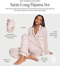 Victoria's Secret Satin Pajama Set, Long Sleeve Button Down Shirt & Pants, Sleepwear for Women (XS - XXL) - 7DAY'S