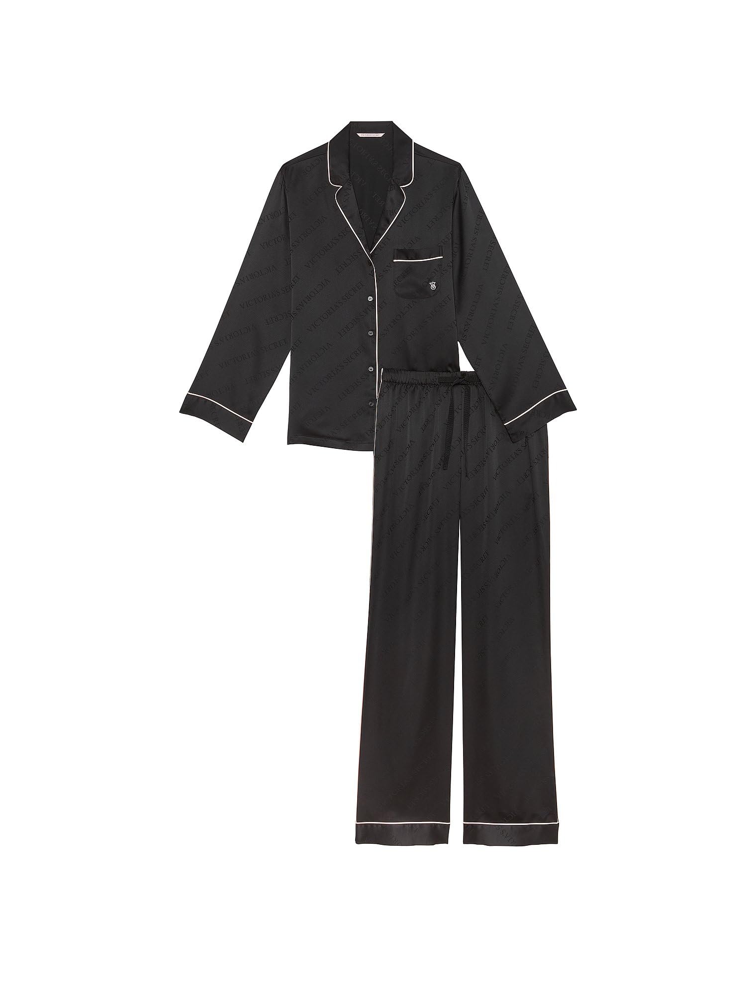 Victoria's Secret Satin Pajama Set, Long Sleeve Button Down Shirt & Pants, Sleepwear for Women (XS - XXL) - 7DAY'S