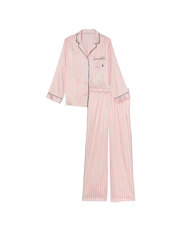 Victoria's Secret Satin Pajama Set, Long Sleeve Button Down Shirt & Pants, Sleepwear for Women (XS - XXL) - 7DAY'S