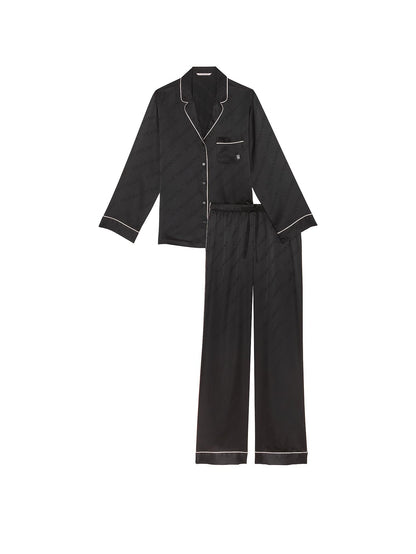 Victoria's Secret Satin Pajama Set, Long Sleeve Button Down Shirt & Pants, Sleepwear for Women (XS - XXL) - 7DAY'S