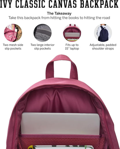 Victoria's Secret Women's Classic Canvas Backpack, Backpack for women, Black, O/S - 7DAY'S