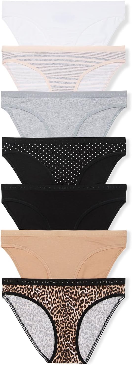 Victoria's Secret Women's Cotton Bikini Underwear, Moderate Coverage Panties for Women, Multi Pack (XS - XXL) - 7DAY'S