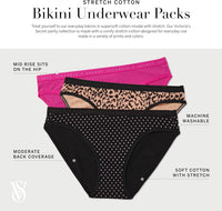 Victoria's Secret Women's Cotton Bikini Underwear, Moderate Coverage Panties for Women, Multi Pack (XS - XXL) - 7DAY'S