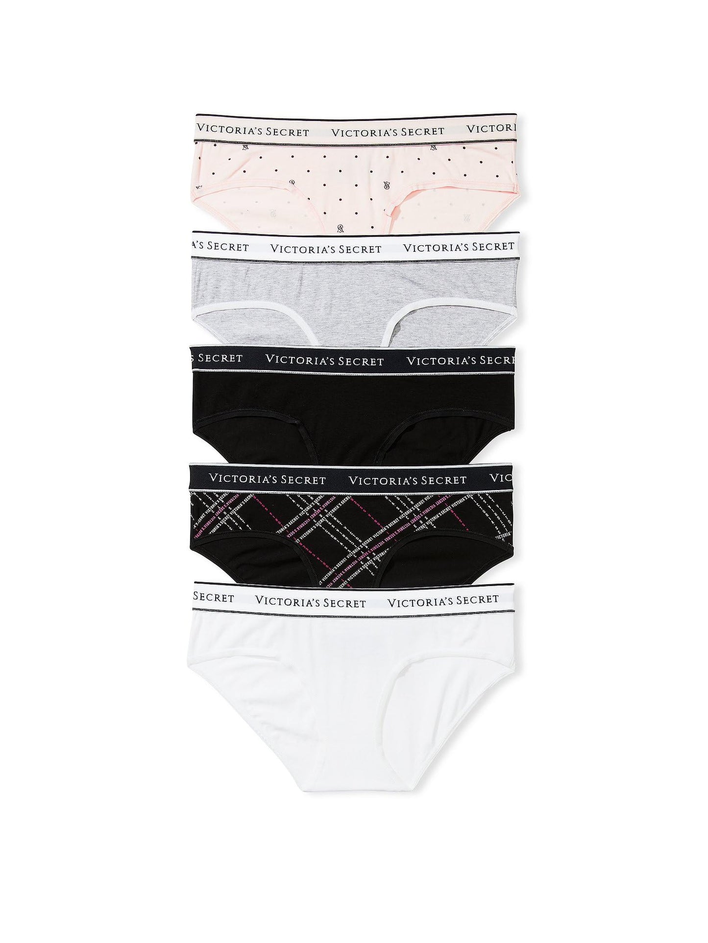 Victoria's Secret Women's Cotton Logo Hipster Underwear, Moderate Coverage Panties for Women, Multi Pack (XS - XXL) - 7DAY'S