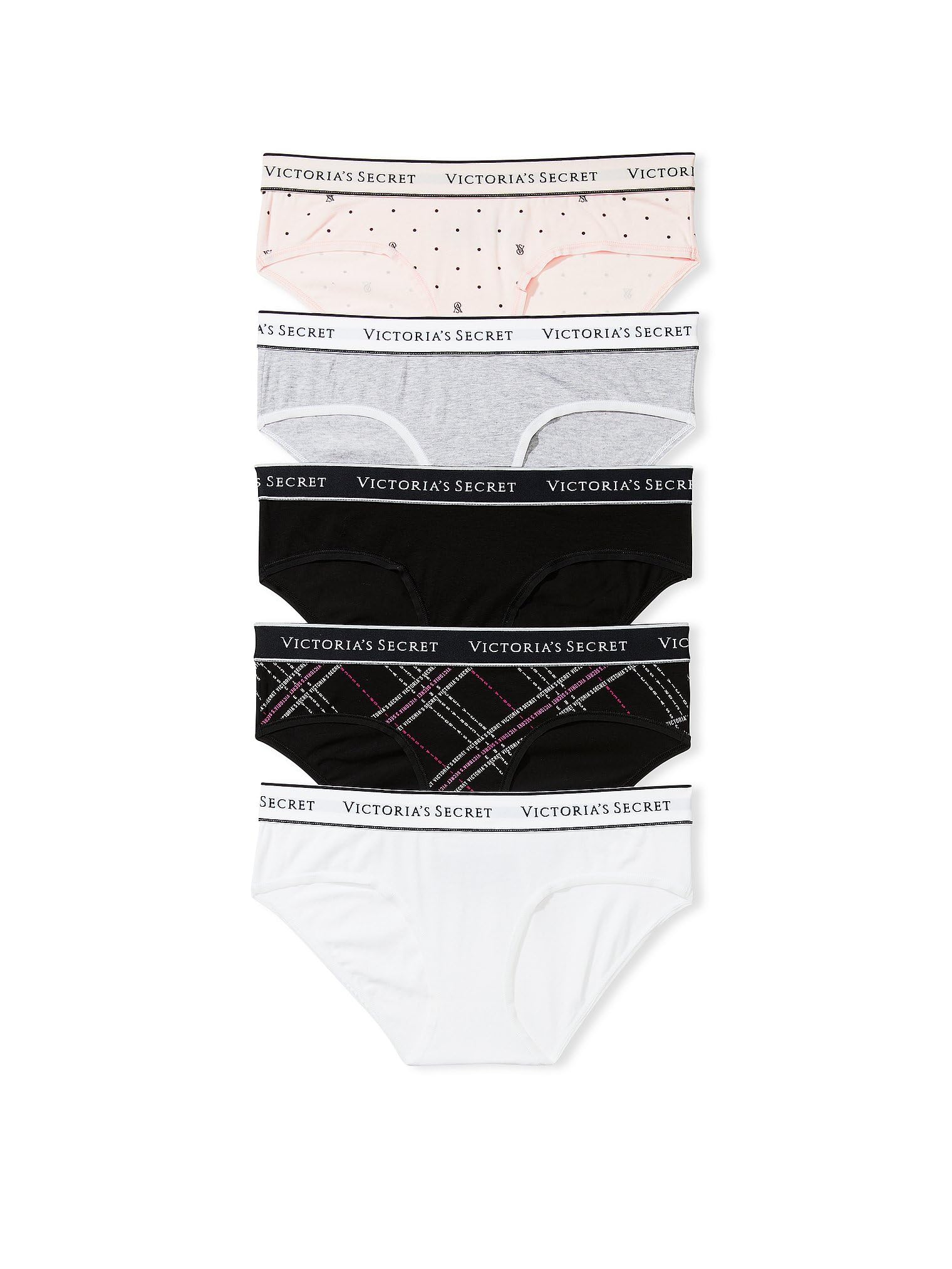 Victoria's Secret Women's Cotton Logo Hipster Underwear, Moderate Coverage Panties for Women, Multi Pack (XS - XXL) - 7DAY'S