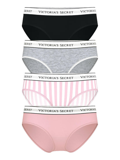 Victoria's Secret Women's Cotton Logo Hipster Underwear, Moderate Coverage Panties for Women, Multi Pack (XS - XXL) - 7DAY'S