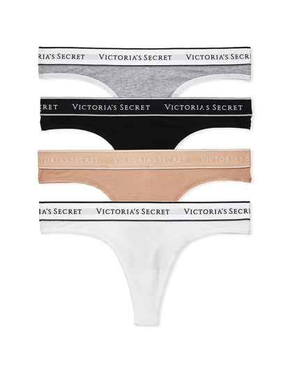Victoria's Secret Women's Cotton Logo Thong Underwear, Panties for Women, Multi Pack (XS - XXL) - 7DAY'S