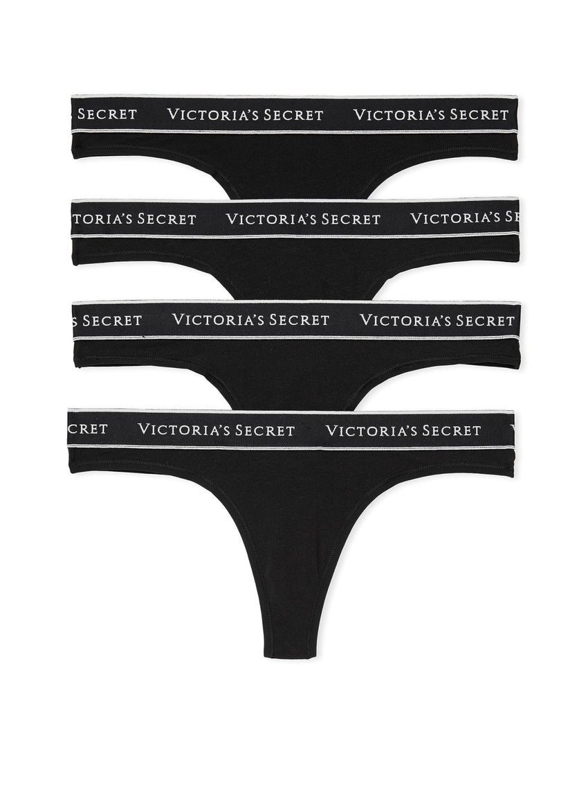 Victoria's Secret Women's Cotton Logo Thong Underwear, Panties for Women, Multi Pack (XS - XXL) - 7DAY'S