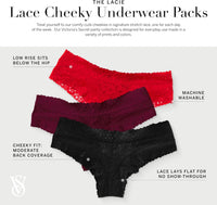 Victoria's Secret Women's Lace Cheeky Underwear, Minimal Coverage Panties for Women, Multi Pack (XS - XXL) - 7DAY'S