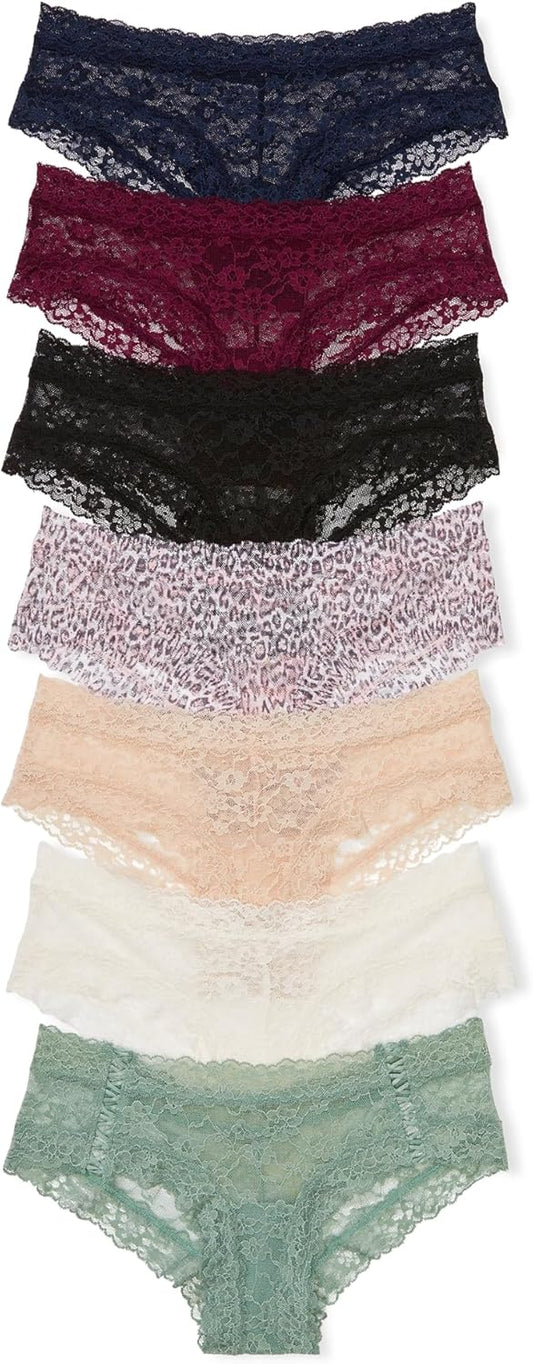 Victoria's Secret Women's Lace Cheeky Underwear, Minimal Coverage Panties for Women, Multi Pack (XS - XXL) - 7DAY'S