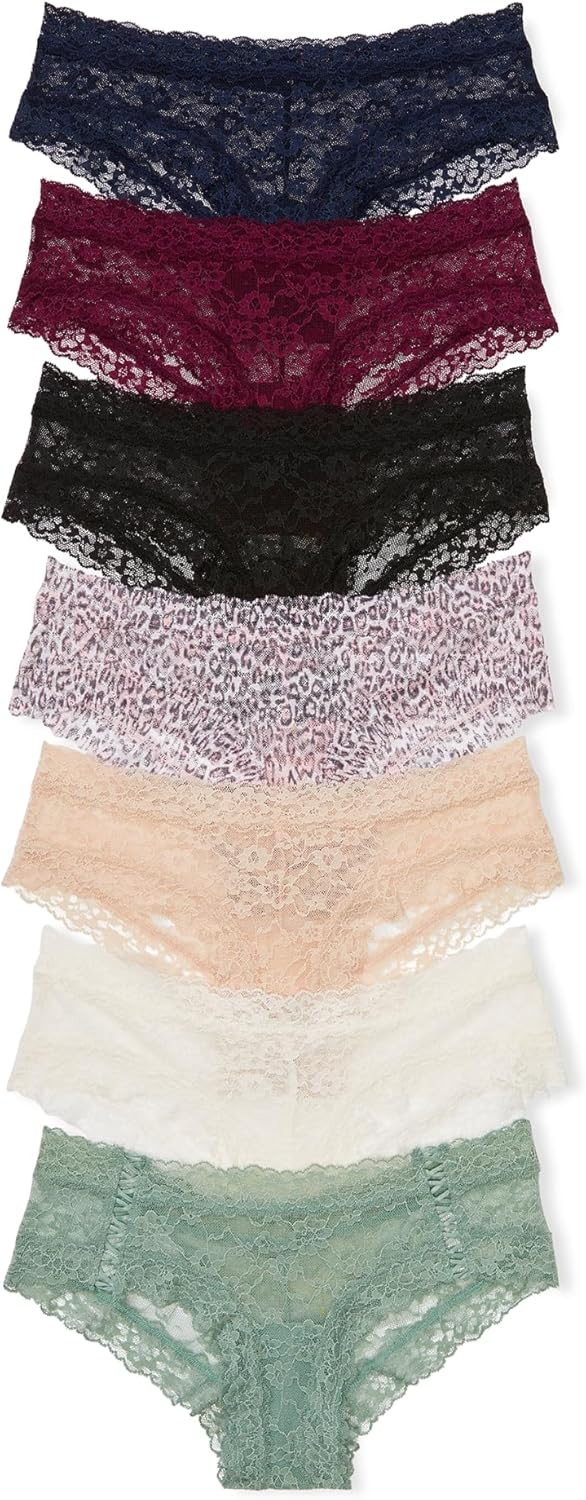Victoria's Secret Women's Lace Cheeky Underwear, Minimal Coverage Panties for Women, Multi Pack (XS - XXL) - 7DAY'S