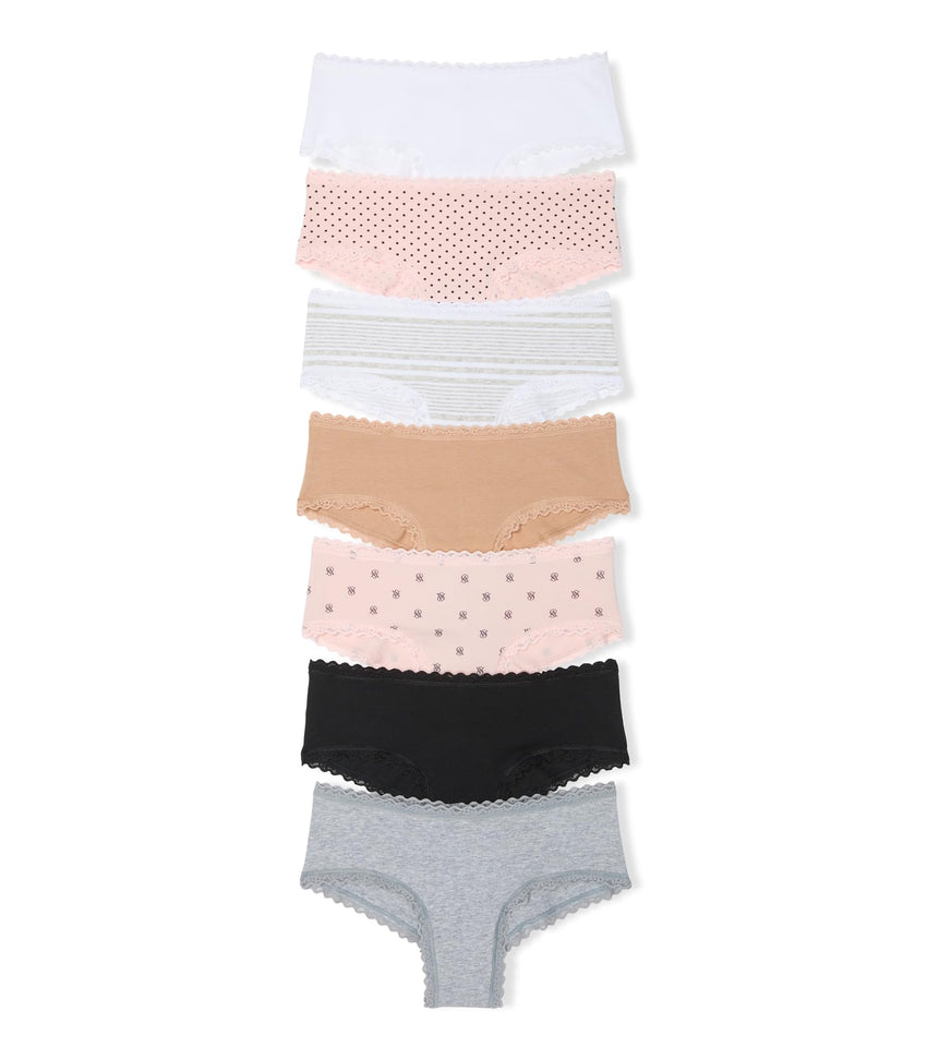 Victoria's Secret Women's Lace & Cotton Cheeky Underwear, Minimal Coverage Panties for Women, Multi Pack (XS - XXL) - 7DAY'S