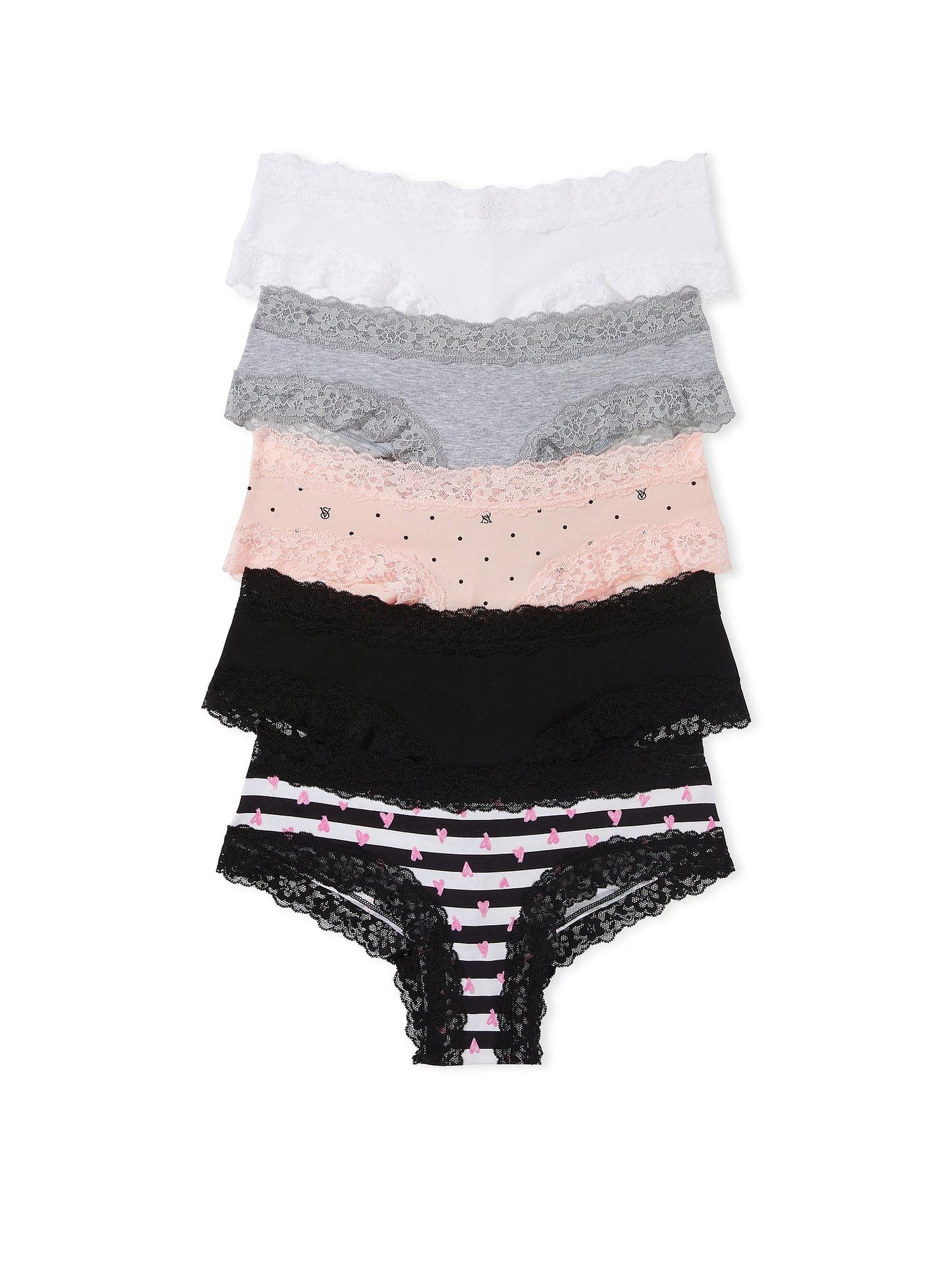 Victoria's Secret Women's Lace & Cotton Cheeky Underwear, Minimal Coverage Panties for Women, Multi Pack (XS - XXL) - 7DAY'S