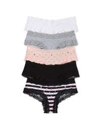 Victoria's Secret Women's Lace & Cotton Cheeky Underwear, Minimal Coverage Panties for Women, Multi Pack (XS - XXL) - 7DAY'S