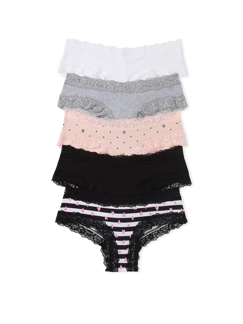 Victoria's Secret Women's Lace & Cotton Cheeky Underwear, Minimal Coverage Panties for Women, Multi Pack (XS - XXL) - 7DAY'S
