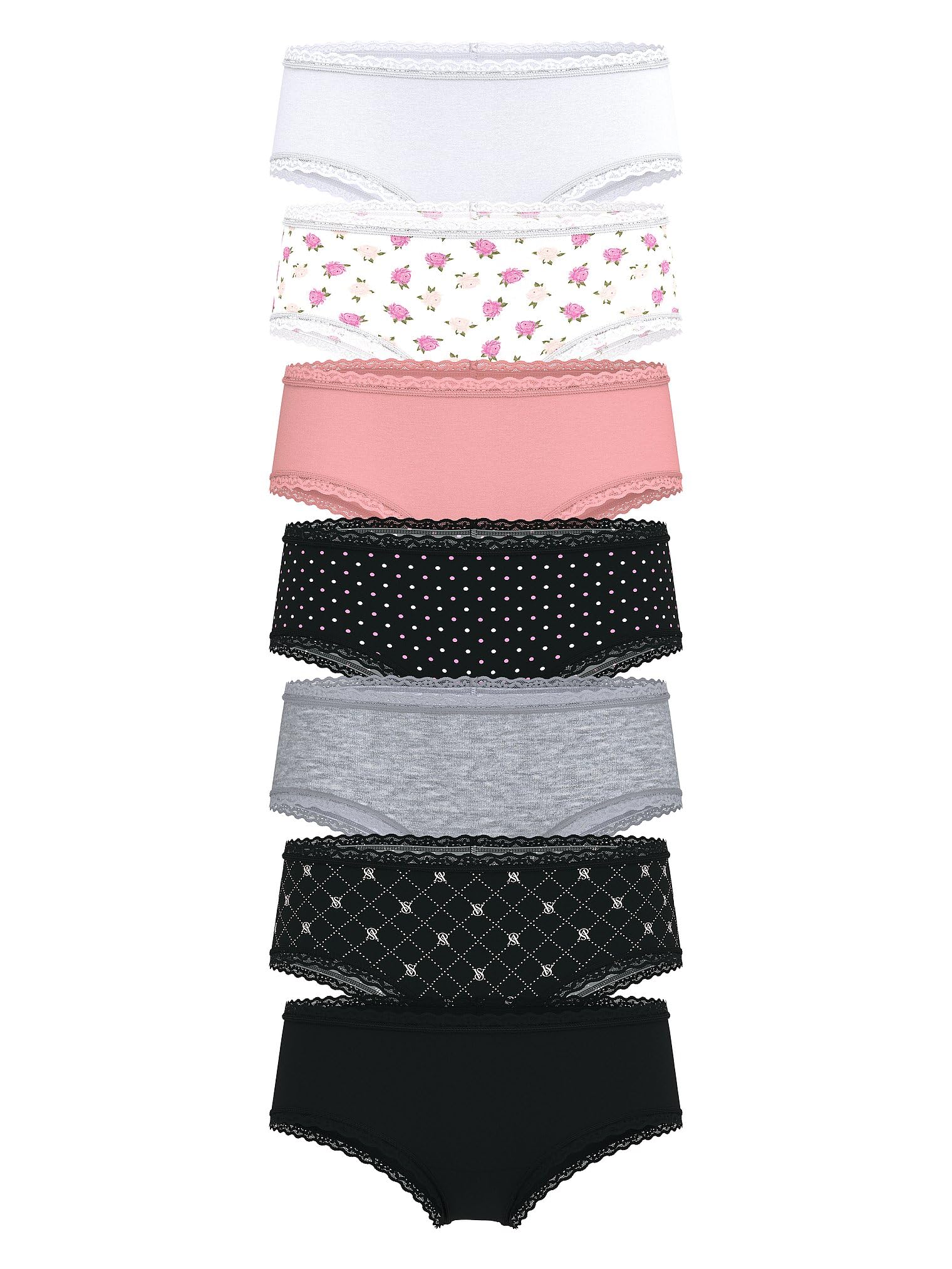 Victoria's Secret Women's Lace & Cotton Cheeky Underwear, Minimal Coverage Panties for Women, Multi Pack (XS - XXL) - 7DAY'S