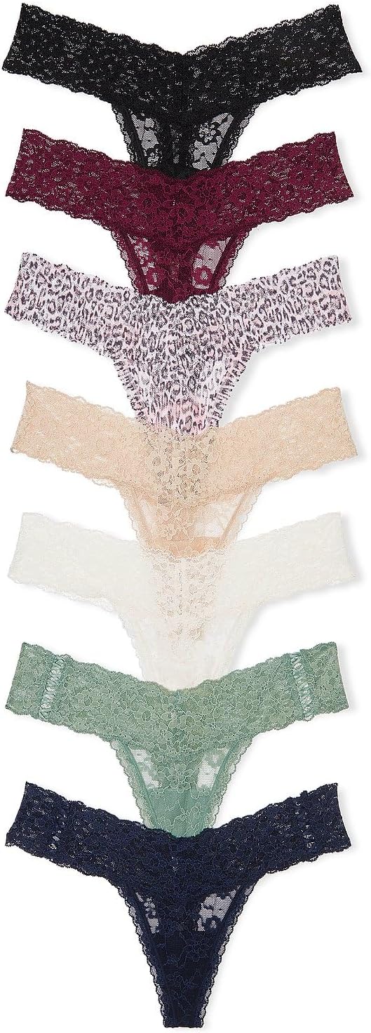 Victoria's Secret Women's Lace Thong Underwear, Panties for Women, Multi Pack (XS - XXL) - 7DAY'S
