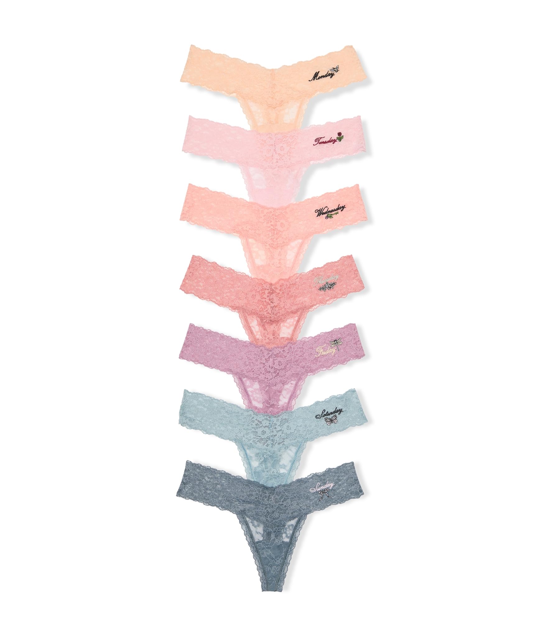 Victoria's Secret Women's Lace Thong Underwear, Panties for Women, Multi Pack (XS - XXL) - 7DAY'S