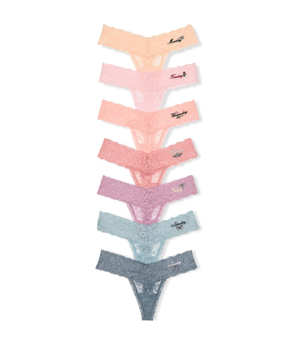 Victoria's Secret Women's Lace Thong Underwear, Panties for Women, Multi Pack (XS - XXL) - 7DAY'S