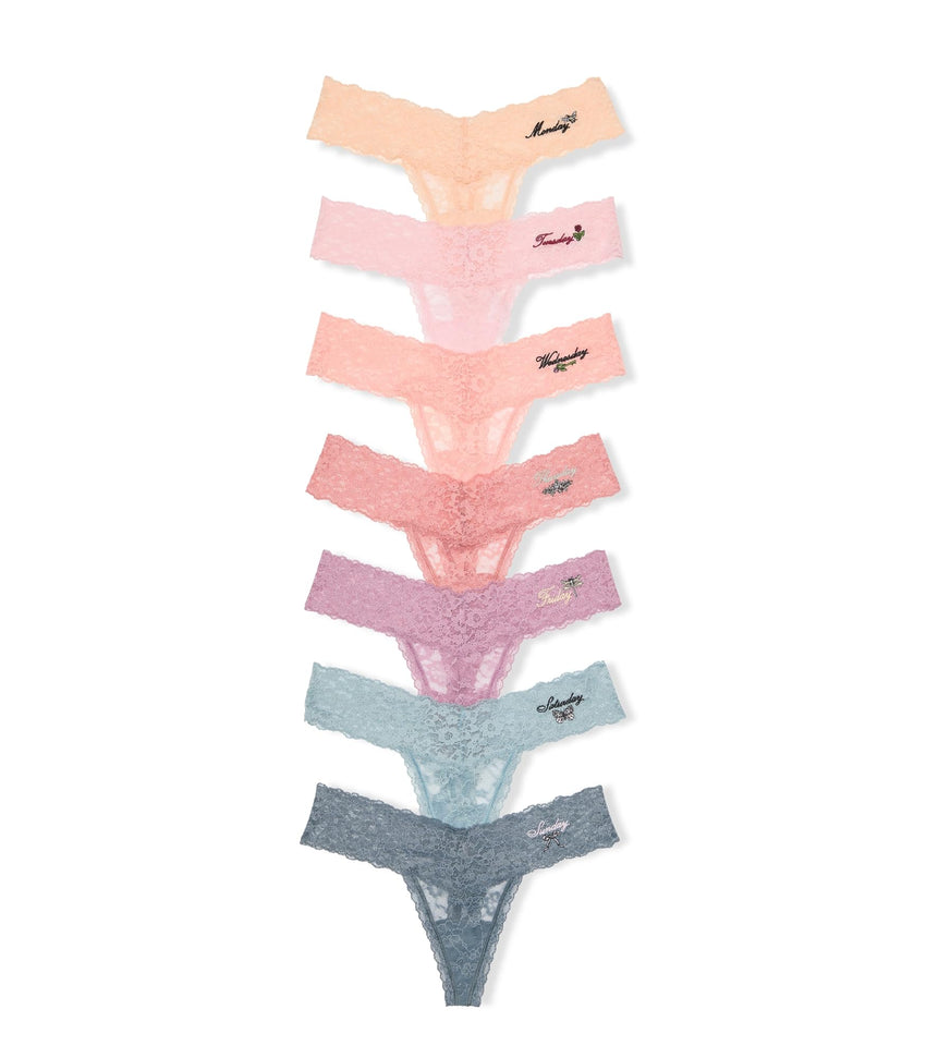 Victoria's Secret Women's Lace Thong Underwear, Panties for Women, Multi Pack (XS - XXL) - 7DAY'S