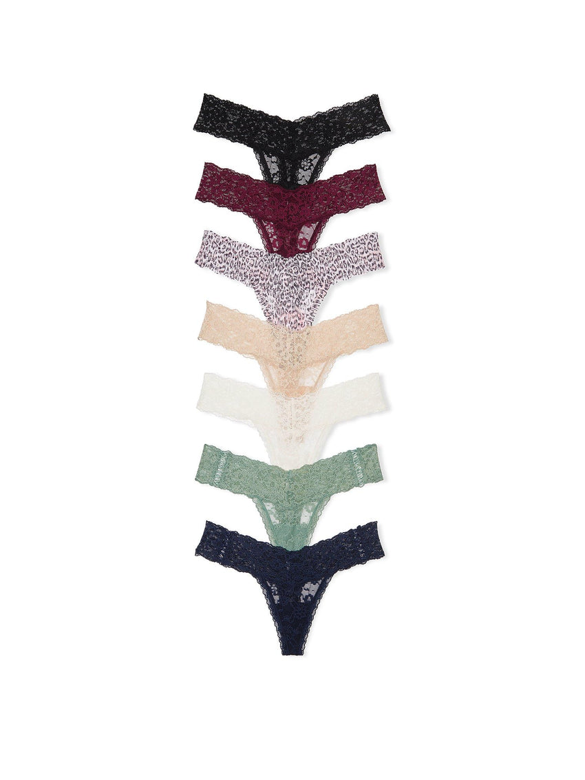 Victoria's Secret Women's Lace Thong Underwear, Panties for Women, Multi Pack (XS - XXL) - 7DAY'S