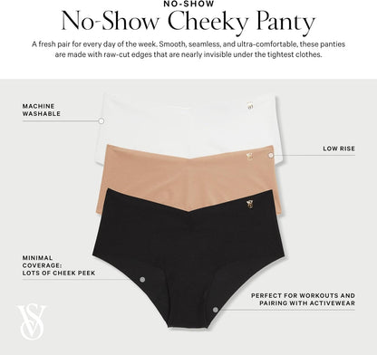 Victoria's Secret Women's No Show Cheeky Underwear, Minimal Coverage Panties for Women, Multi Pack (XS - XXL) - 7DAY'S