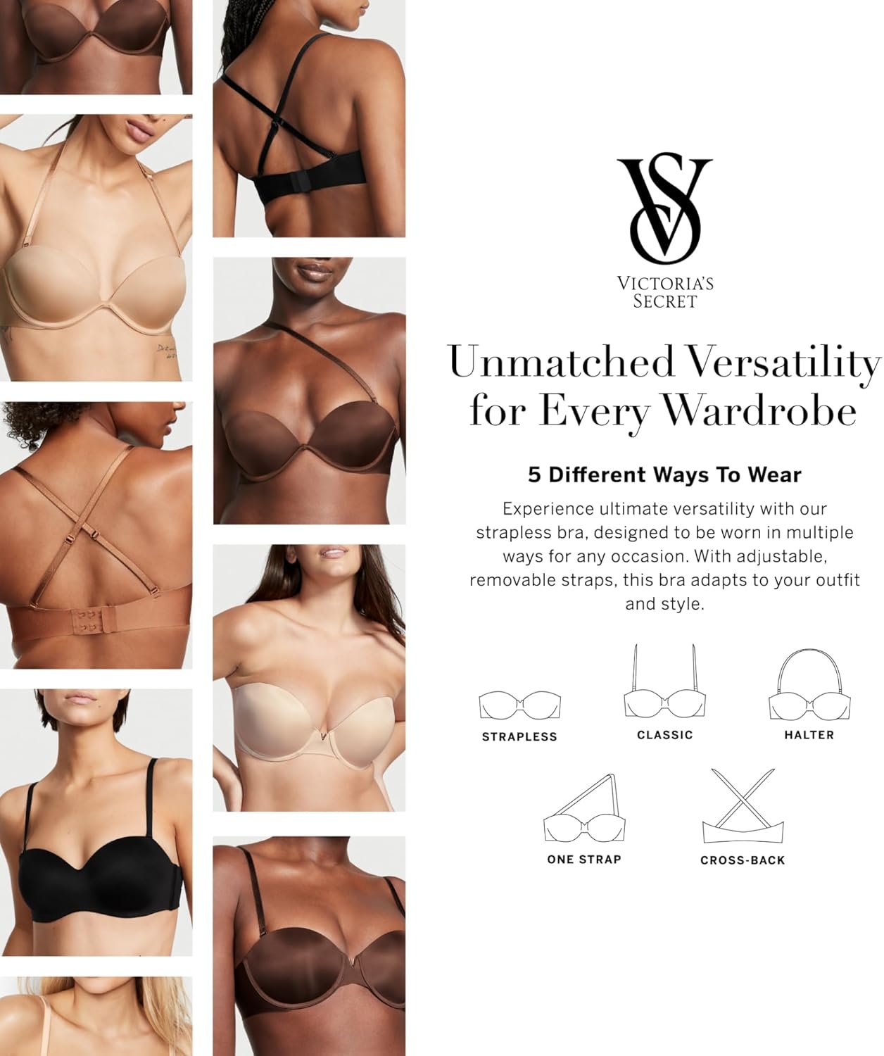 Victoria's Secret Women's Very Sexy Bombshell Adds - 2 - Cups Push Up Strapless Bra, Bras for Women (32A - 38D) - 7DAY'S