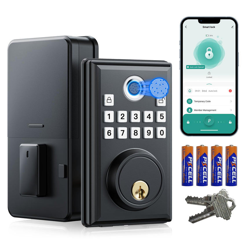Video Smart Lock with Camera & Doorbell, 5 - in - 1 Keyless Entry Door Lock with Handle, Fingerprint+Keypad Code+App Remote Control+IC Card, Auto Lock, Wi - Fi Smart Deadbolt for Front Door, Apartment - 7DAY'S