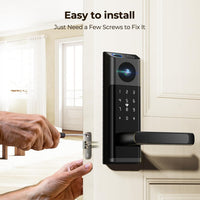 Video Smart Lock with Camera & Doorbell, 5 - in - 1 Keyless Entry Door Lock with Handle, Fingerprint+Keypad Code+App Remote Control+IC Card, Auto Lock, Wi - Fi Smart Deadbolt for Front Door, Apartment - 7DAY'S