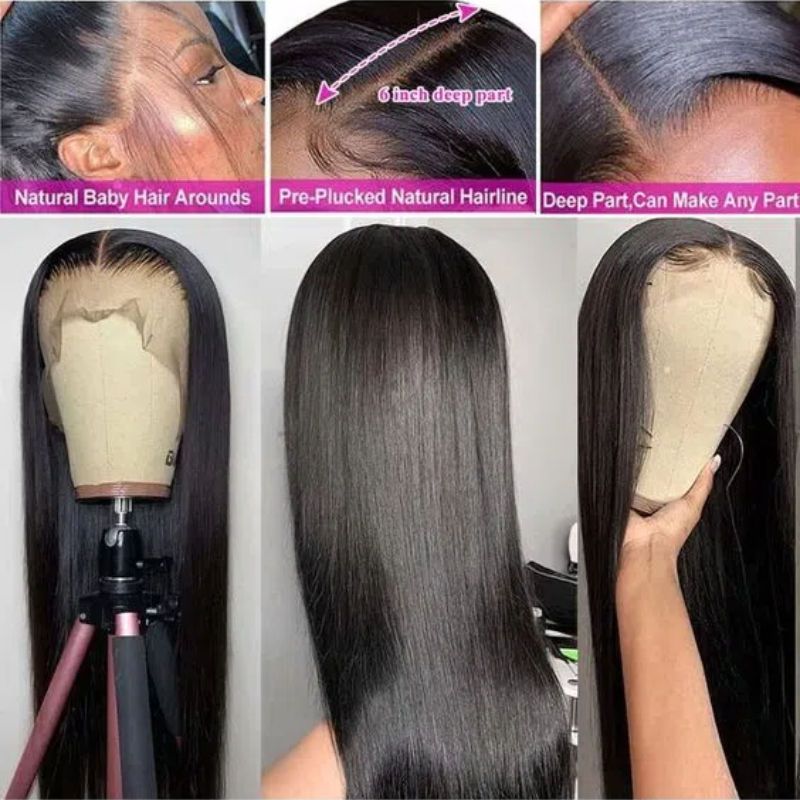 Vietnamese Raw Hair 250% Density Straight Lace Frontal Wigs Human Hair Lace Front Transparent Hd Lace Wig For Black Women - 7DAY'S