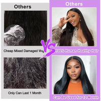 Vietnamese Raw Hair 250% Density Straight Lace Frontal Wigs Human Hair Lace Front Transparent Hd Lace Wig For Black Women - 7DAY'S