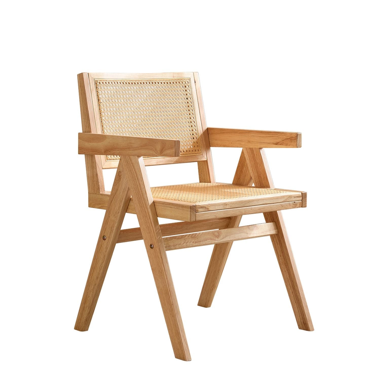 Vintage Solid Wood Rattan Chair, Arm Chair,Dining Chiar, For Dining Room, living Room, Outdoor, Natural - 7DAY'S