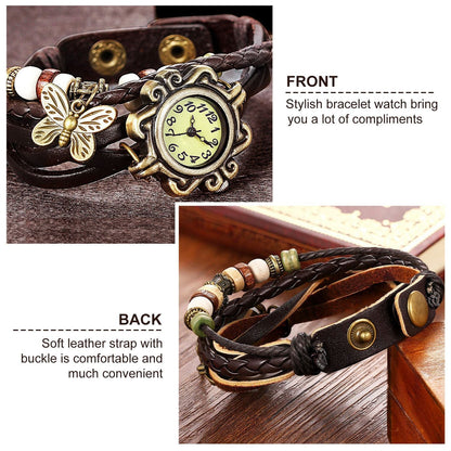 Vintage Women's Watch Bohemian Handmade Leather Watch Quartz Wrist Watch Fashion - 7DAY'S