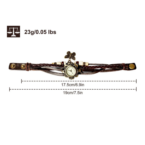 Vintage Women's Watch Bohemian Handmade Leather Watch Quartz Wrist Watch Fashion - 7DAY'S