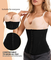 Waist Mesh Trainer Strapless for Women - Faja Colombian Girdle Hourglass - Steel Boned Corset Shapewear Tummy Waist Body Shaper with Extended Button - 7DAY'S