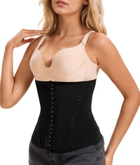 Waist Mesh Trainer Strapless for Women - Faja Colombian Girdle Hourglass - Steel Boned Corset Shapewear Tummy Waist Body Shaper with Extended Button - 7DAY'S