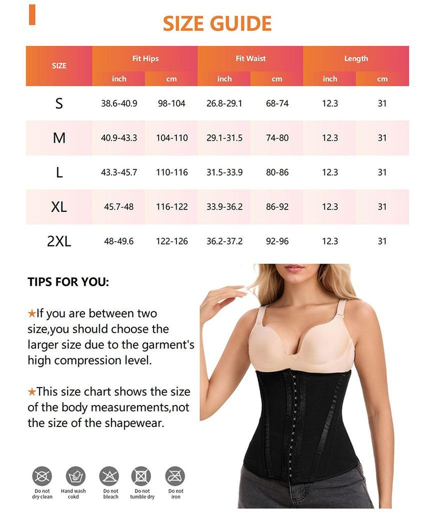 Waist Mesh Trainer Strapless for Women - Faja Colombian Girdle Hourglass - Steel Boned Corset Shapewear Tummy Waist Body Shaper with Extended Button - 7DAY'S
