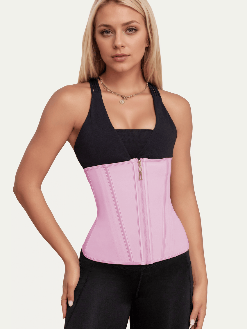 Waist Trainer for Women Latex Sport Underbust Steel Boned Corset Shapewear with Zipper Hook Shapewear Double Control Body Shaper Workout Fajas Colombianas Moldeadoras Stomach Strapless Shapewear - 7DAY'S