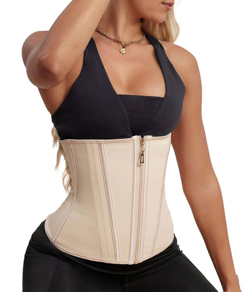 Waist Trainer for Women Latex Sport Underbust Steel Boned Corset Shapewear with Zipper Hook Shapewear Double Control Body Shaper Workout Fajas Colombianas Moldeadoras Stomach Strapless Shapewear - 7DAY'S