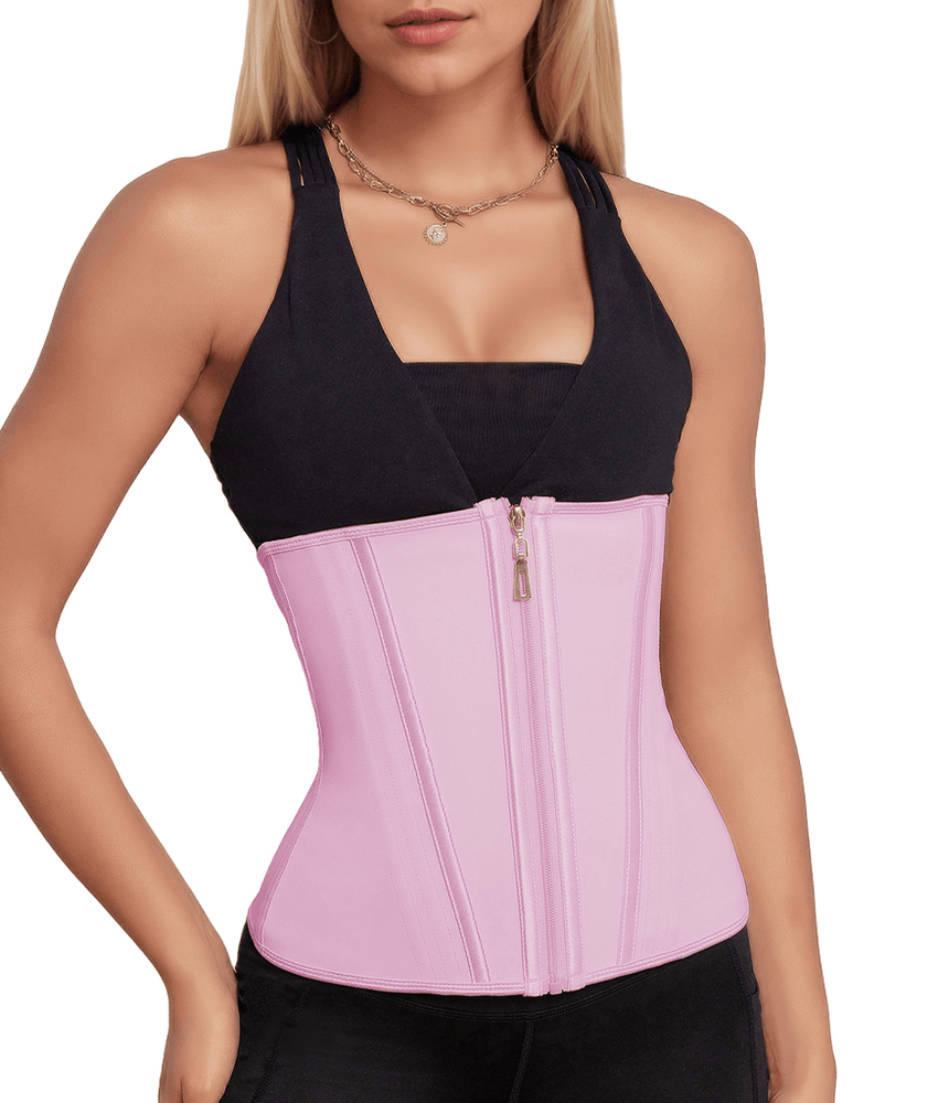 Waist Trainer for Women Latex Sport Underbust Steel Boned Corset Shapewear with Zipper Hook Shapewear Double Control Body Shaper Workout Fajas Colombianas Moldeadoras Stomach Strapless Shapewear - 7DAY'S