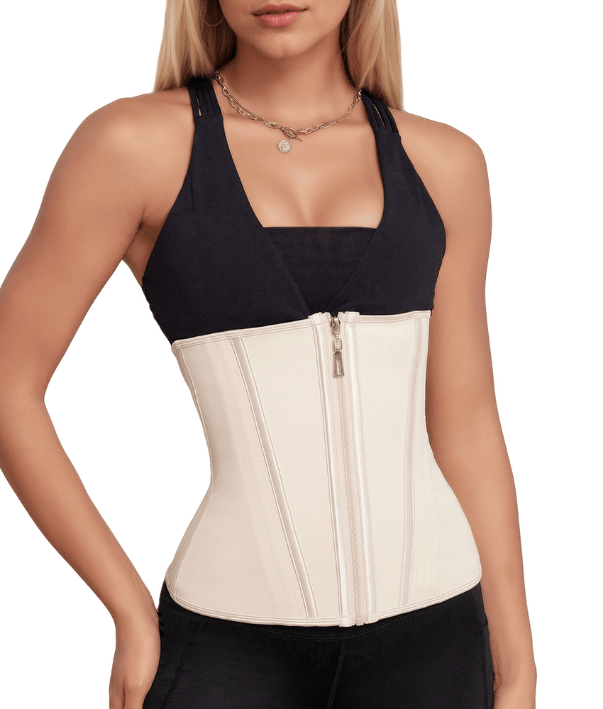 Waist Trainer for Women Latex Sport Underbust Steel Boned Corset Shapewear with Zipper Hook Shapewear Double Control Body Shaper Workout Fajas Colombianas Moldeadoras Stomach Strapless Shapewear - 7DAY'S