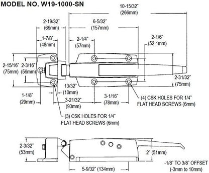 Walk - in Door Latch - Keil W19 - Handle Only - 7DAY'S