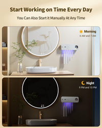 Wall - Mount Toothbrush Holder with Auto - Drying, 4000mAh Battery, Infrared Sensor, Holds 5 Toothbrushes - 7DAY'S