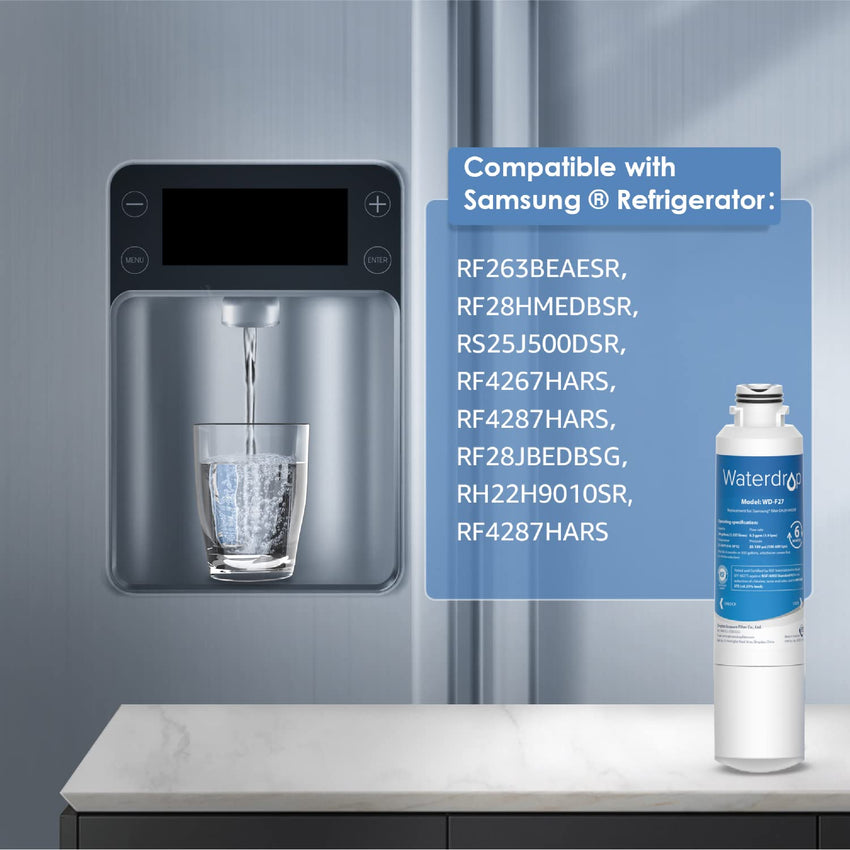 Waterdrop DA29 - 00020B Replacement for Samsung® Water Filter HAF - CIN/EXP, DA29 - 00020B, HAF - CIN, DA29 - 00020B - 1, RF28HMEDBSR, RF263BEAESR, RS25J500DSR, RF263TEAESG, HDX FMS - 2, DA97 - 08006A - 1, 3 Filters - 7DAY'S