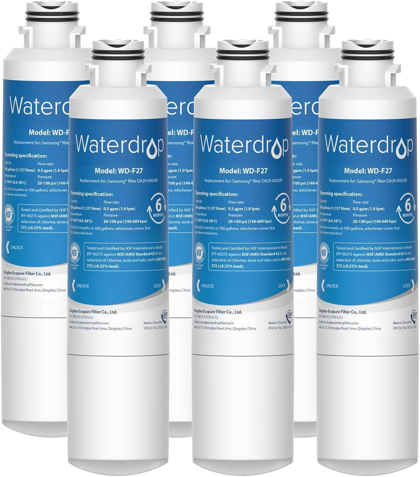 Waterdrop DA29 - 00020B Replacement for Samsung® Water Filter HAF - CIN/EXP, DA29 - 00020B, HAF - CIN, DA29 - 00020B - 1, RF28HMEDBSR, RF263BEAESR, RS25J500DSR, RF263TEAESG, HDX FMS - 2, DA97 - 08006A - 1, 3 Filters - 7DAY'S