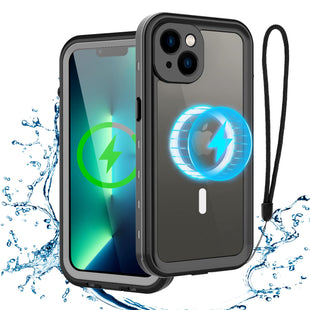 Waterproof iPhone 13 Case - Full Protection iPhone 13 Waterproof Phone case 6.1 Inch Shockproof Dustproof with Built in Screen Protector and Lanyard (Black)